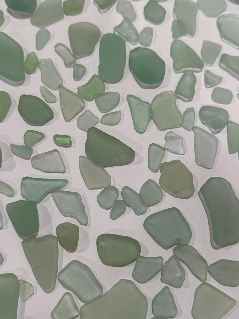 Jar of seafoam colored seaglass for beach, ocean decor from Southern California